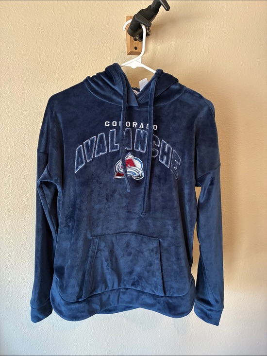 NHL Sweaters - NHL Colorado Avalanche Navy Plush Crewneck Sweatshirt